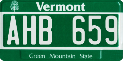 VT license plate AHB659