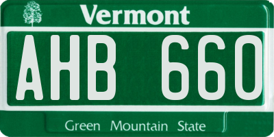 VT license plate AHB660