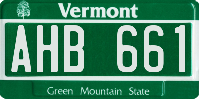 VT license plate AHB661