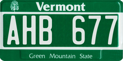 VT license plate AHB677