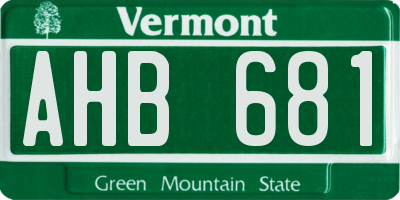 VT license plate AHB681