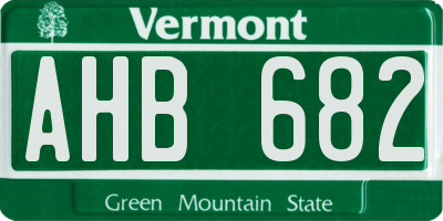 VT license plate AHB682