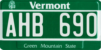 VT license plate AHB690