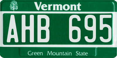 VT license plate AHB695