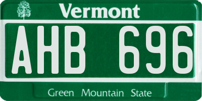 VT license plate AHB696