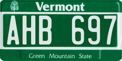 VT license plate AHB697