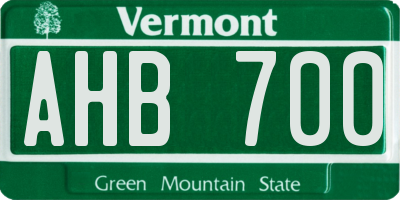 VT license plate AHB700