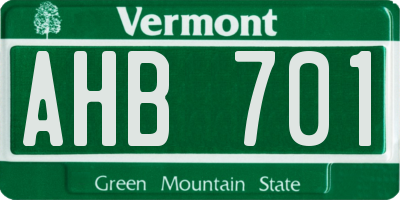 VT license plate AHB701