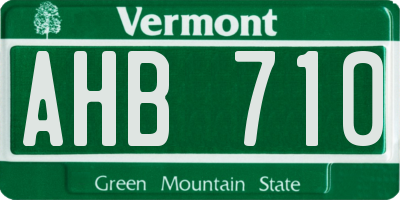 VT license plate AHB710