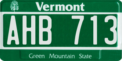 VT license plate AHB713