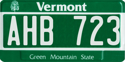 VT license plate AHB723