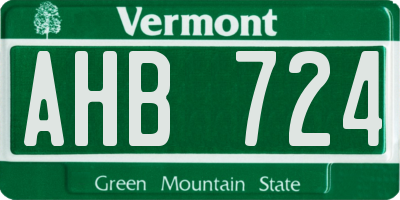 VT license plate AHB724