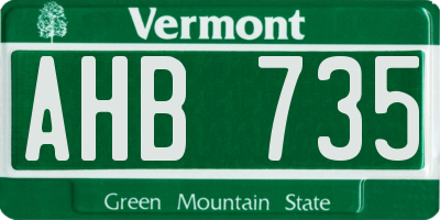 VT license plate AHB735