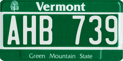 VT license plate AHB739