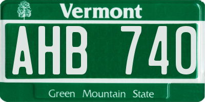VT license plate AHB740