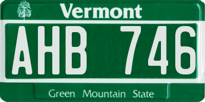 VT license plate AHB746