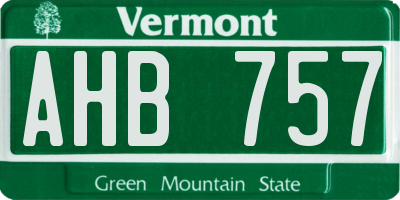 VT license plate AHB757