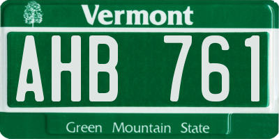 VT license plate AHB761