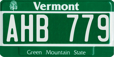 VT license plate AHB779