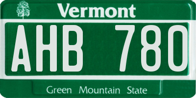 VT license plate AHB780