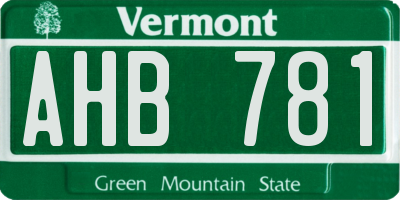 VT license plate AHB781