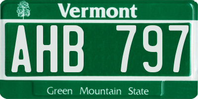 VT license plate AHB797
