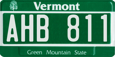 VT license plate AHB811