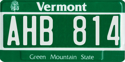 VT license plate AHB814