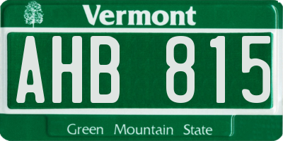 VT license plate AHB815