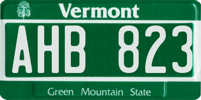 VT license plate AHB823