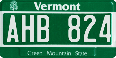 VT license plate AHB824