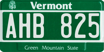 VT license plate AHB825