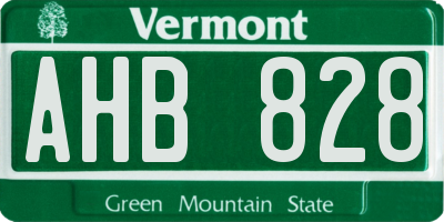 VT license plate AHB828