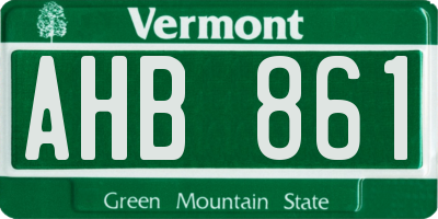 VT license plate AHB861