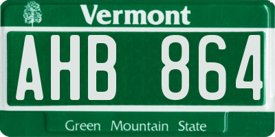 VT license plate AHB864