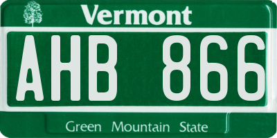 VT license plate AHB866
