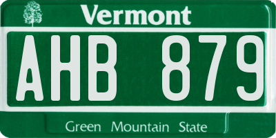 VT license plate AHB879