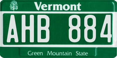 VT license plate AHB884
