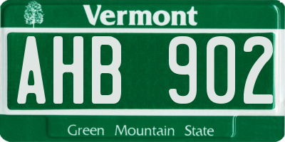 VT license plate AHB902