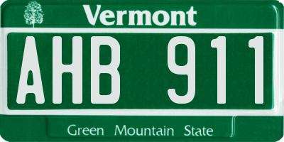 VT license plate AHB911