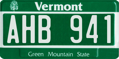 VT license plate AHB941
