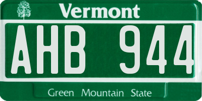 VT license plate AHB944
