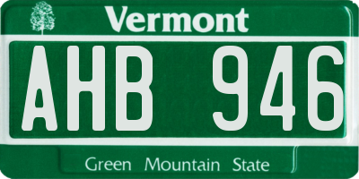 VT license plate AHB946