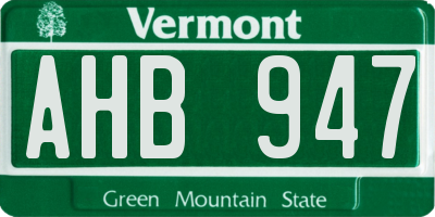VT license plate AHB947