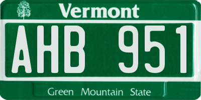 VT license plate AHB951