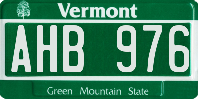 VT license plate AHB976