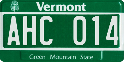 VT license plate AHC014