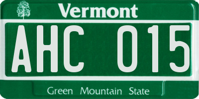 VT license plate AHC015