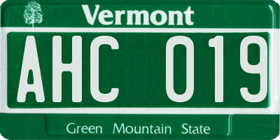 VT license plate AHC019
