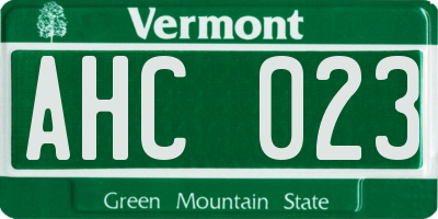 VT license plate AHC023